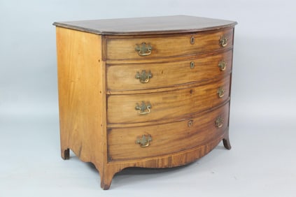 Regency Bow Front Wooden Dresser, H.B. Herts & Sons NYC
