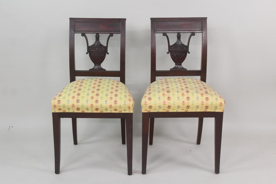 Pair of Neoclassical Wood Urn Back Chairs (1 of 15)