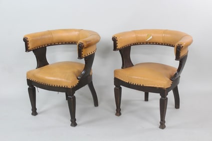 Pair of Tufted Library Armchairs