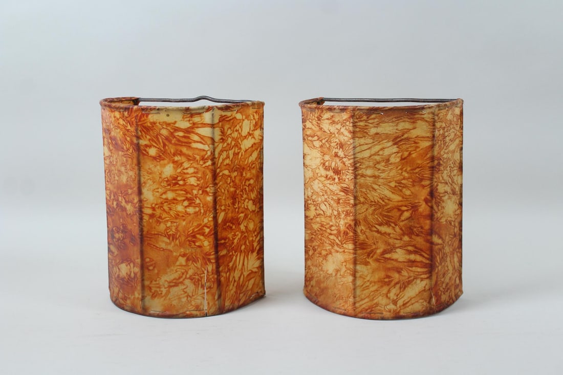 Pair of Painted Hide Sconce Shades (1 of 9)