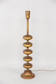 Mid-Century Modern Gold Wood Lamp