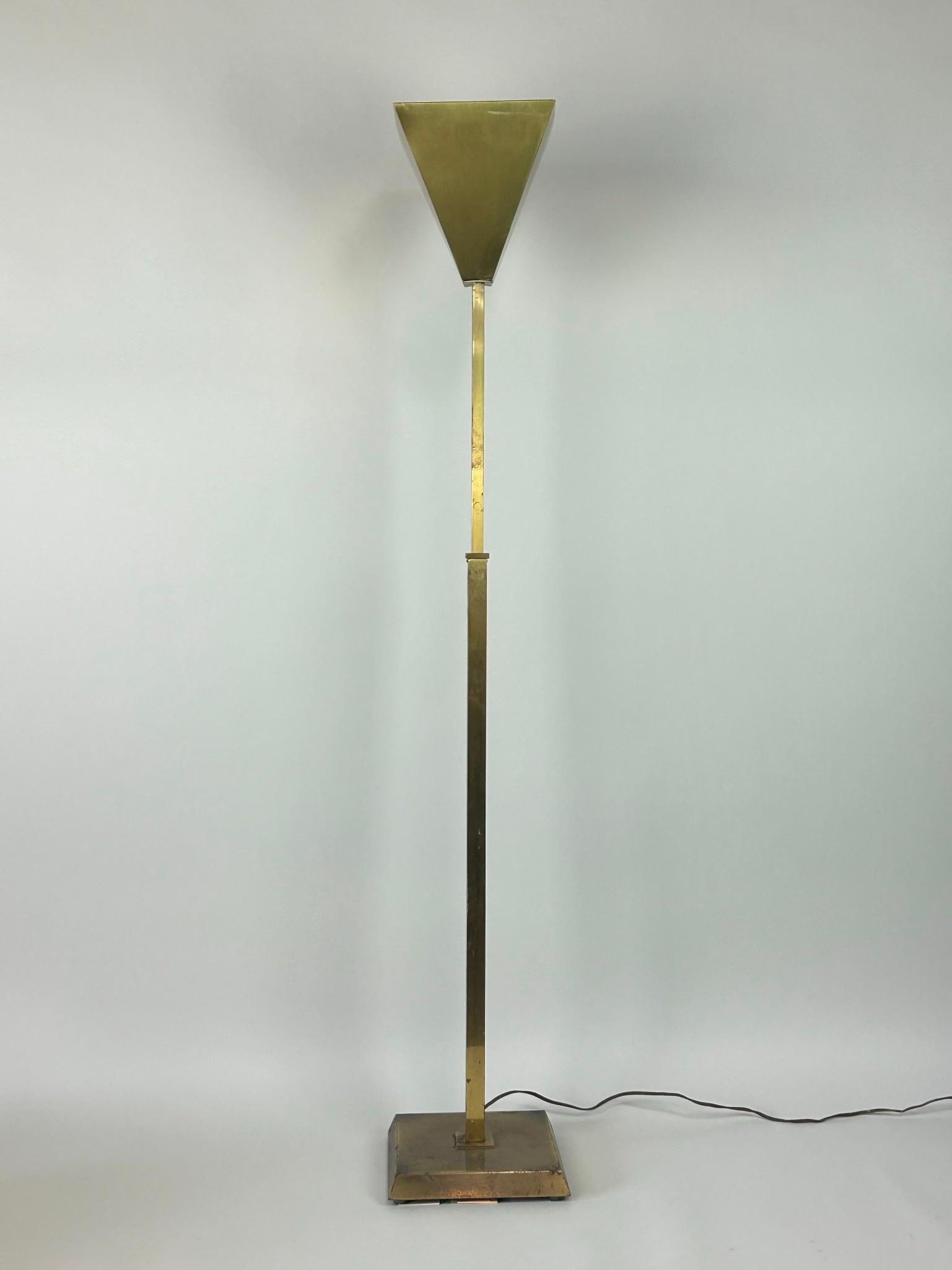Minimalist Adjustable Height Brass Floor Lamp (1 of 12)