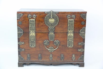Korean Wood & Brass-Mounted Bandaji Chest
