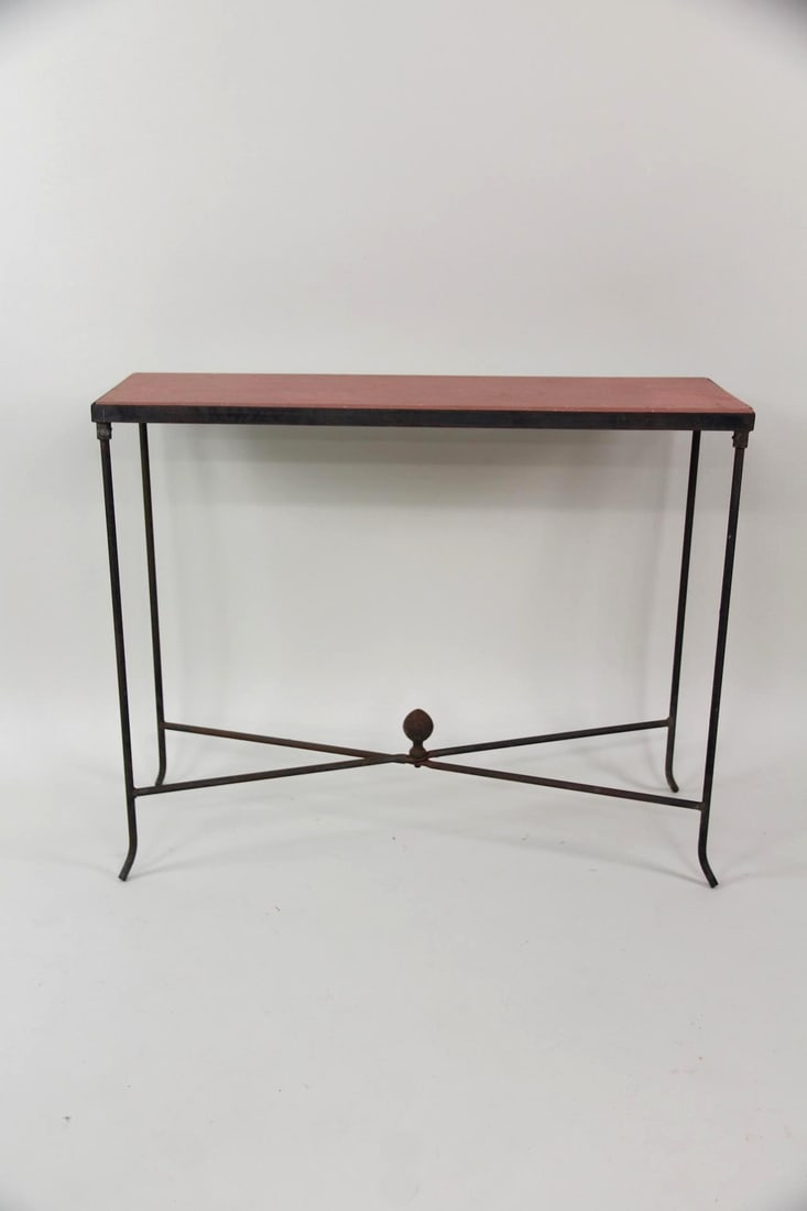 Wrought Iron & Stone Console Table, Southwestern (1 of 11)