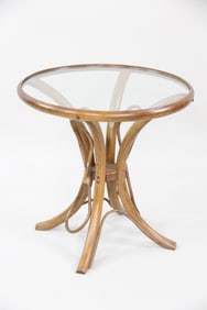 Thonet Bentwood & Glass Side Table