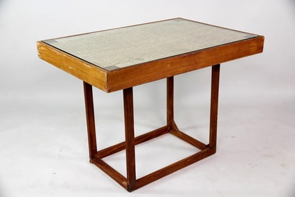 Rush Top Convertible Table, Manner of Clara Porset