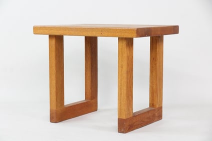 Minimal Cubist Oak Side Table