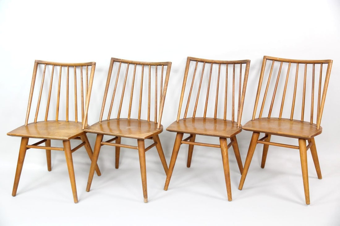 Set of 4 Conant Ball Spindle Back Dining Chairs (1 of 14)