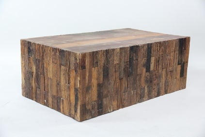 Stacked Block Wood Coffee Table