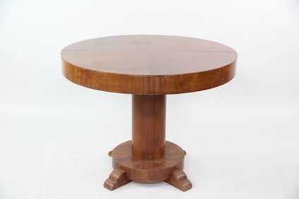 Art Deco Wooden Pedestal Table