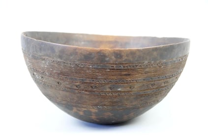 Hand Carved Tuareg Wooden Milk Bowl