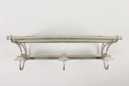 Art Deco Nickel Plated Train Coat or Towel Rack