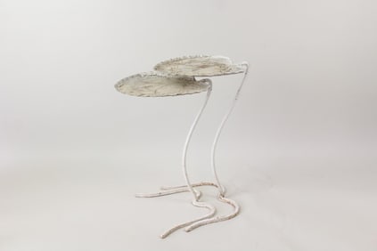 Pair of Maurizio Tempestini Lily Pad Iron Nesting Patio Tables