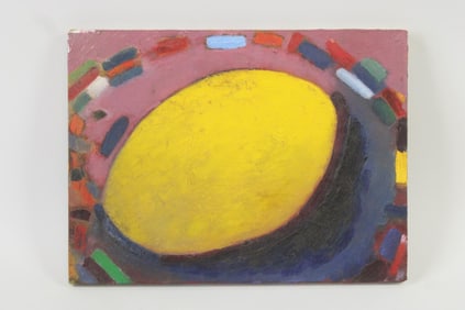 Abstract Expressionist Painting, Yellow Egg