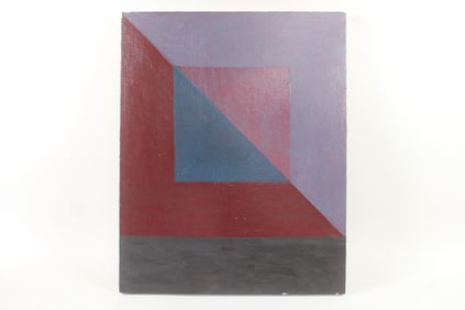 Clark Murray Geometric Abstract Painting, Maroon