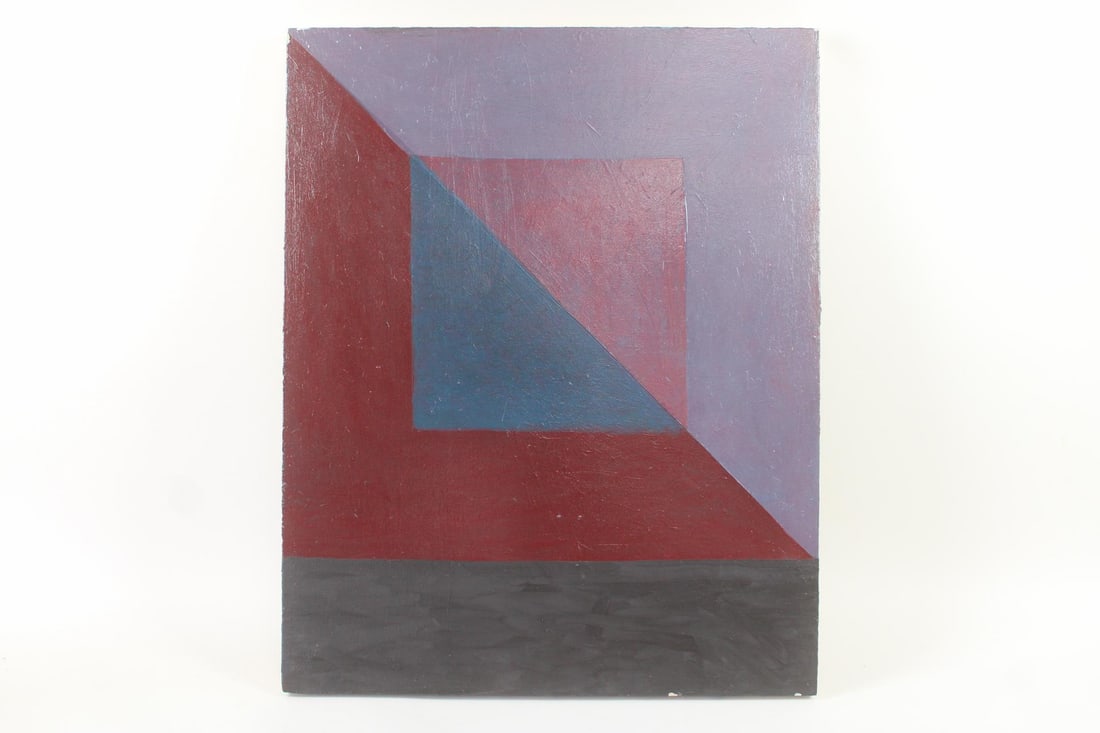Clark Murray Geometric Abstract Painting, Maroon (1 of 9)