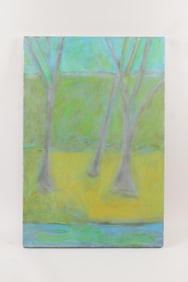 Clark Murray Expressionist Painting, 3 Leafless Trees