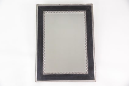 Black and Silver Leafed Rectangular Mirror