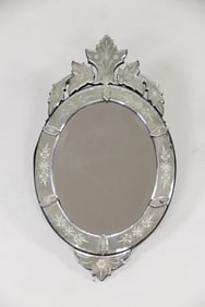 Antique Etched Glass Venetian Mirror