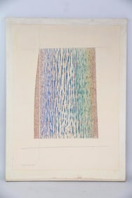 Colorful Pointillist Abstract Painting, Signed 1978 Sylvia Guirey