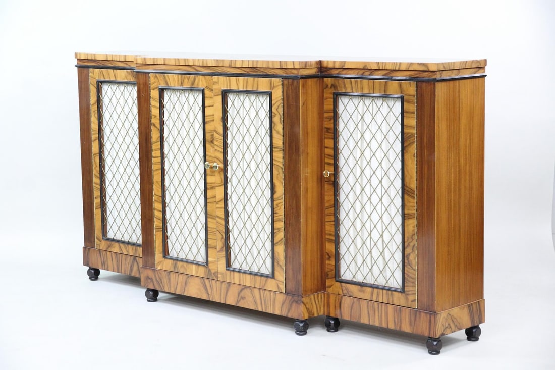 Regency Style Figured Wool & Metal Console (1 of 11)