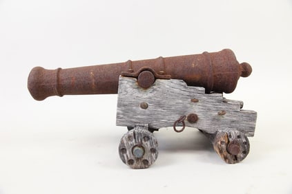 Small Iron & Wood Signal Cannon Replica