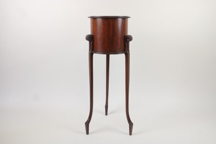 Edwardian Inlaid Wood Jardiniere, Plant Stand