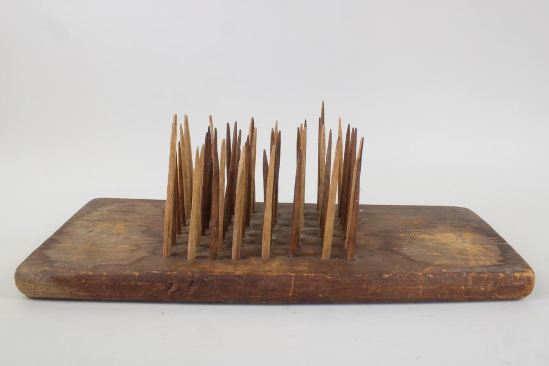 Primitive Wooden Hetchel Hatchel Flax Comb (1 of 8)