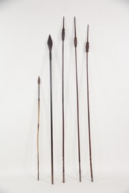 Collection of 5 Antique African Tribe Spears