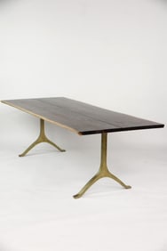 Wood & Brass Nemus Dining Table by Square Roots for Anthropologie
