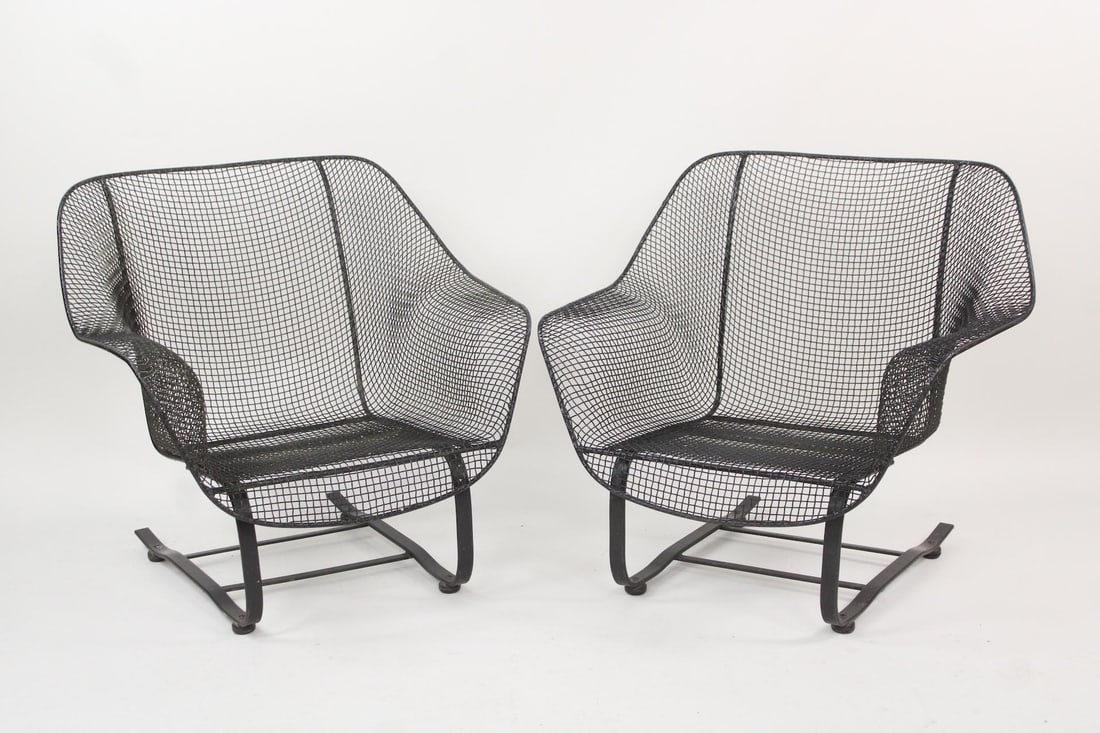 Pair of Russell Woodard Black Sculptura Springer Lounge Chairs (1 of 8)