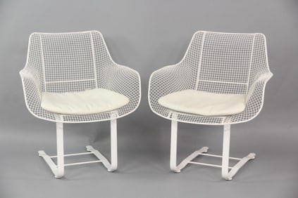 Pair of DWR Woodard Sculptura Spring Chairs, 1 of 2