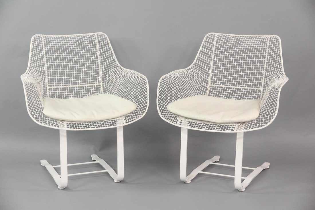 Pair of DWR Woodard Sculptura Spring Chairs, 1 of 2 (1 of 9)