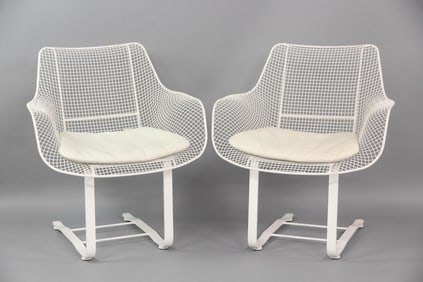 Pair of DWR Woodard Sculptura Spring Chairs, 2 of 2