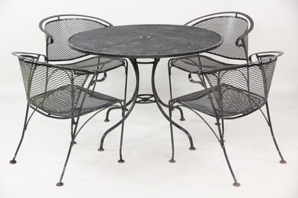 Russell Woodard Black Wrought Iron Patio Set