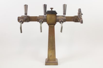 Brass T-Bar Draft Beer Tap Tower