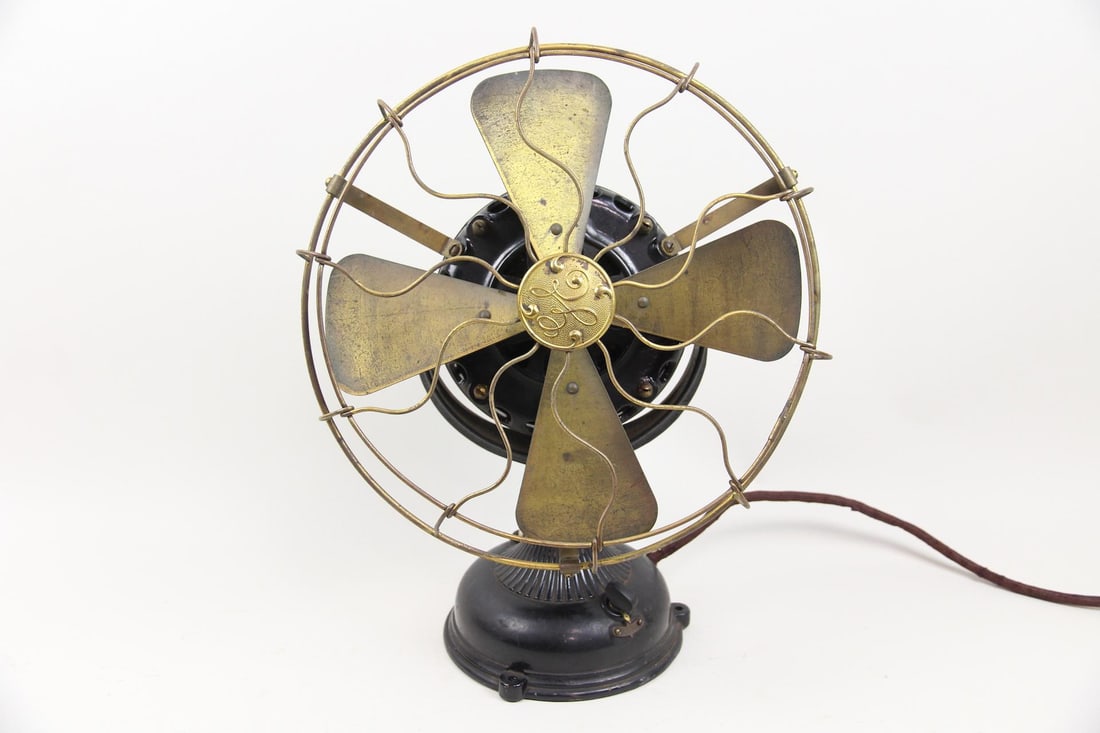 GE General Electric Pancake Fan, Brass Cage & Blades (1 of 9)