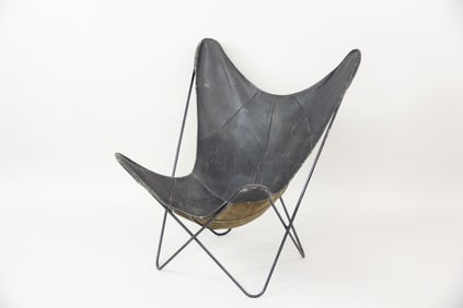 Leather & Metal Butterfly Sling Chair, BKF Hardoy Style
