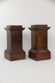 Pair of Mission Oak Column Display Pedestals
