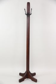 Gustav Stickley Oak and Iron Arts & Crafts Coat Rack