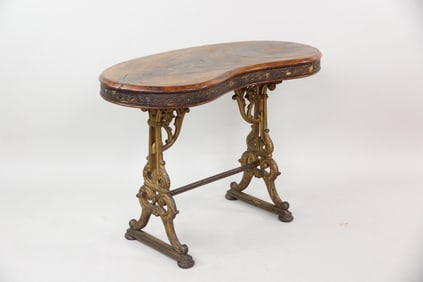 Cast Iron & Wood Aesthetic Movement Table or Writing Desk
