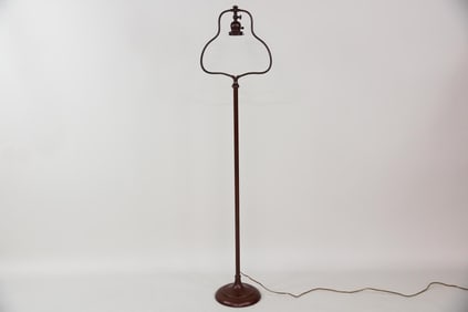 Antique Bronze Handel Harp Floor Lamp