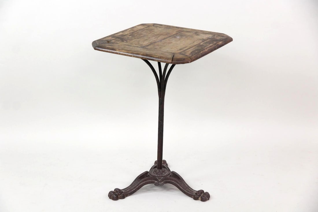 French Wood & Iron Bistro Garden Table, Pierre Ouvrier (1 of 9)