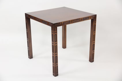 Carved Wood End Table, Smith & Watson