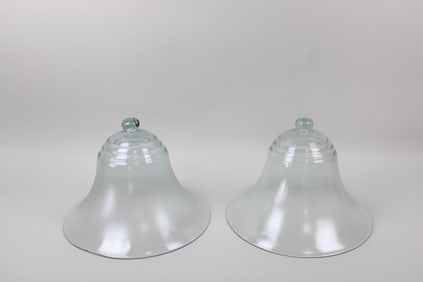 Pair of Glass Bell Jars, Garden Cloche Covers
