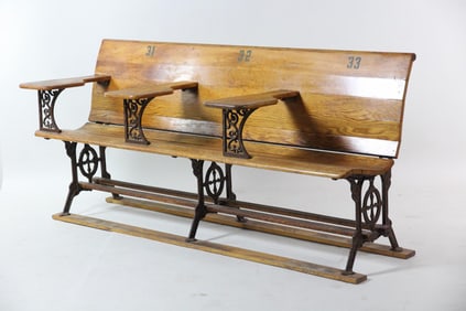 Victorian Wood & Cast Iron School House Bench, 2 of 2
