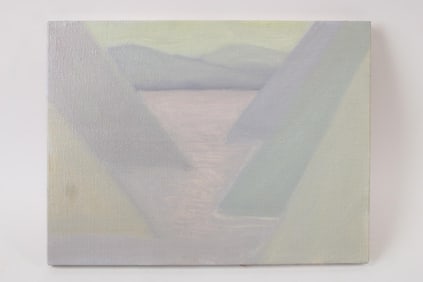 Clark Murray Minimalist Expressionist Painting, Hudson River Landscape