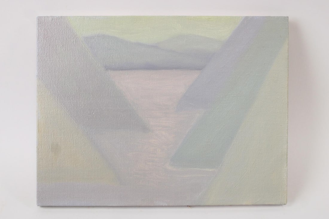 Clark Murray Minimalist Expressionist Painting, Hudson River Landscape (1 of 8)