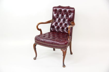 Chesterfield Tufted Leather Library Chair, Schafer Bros.