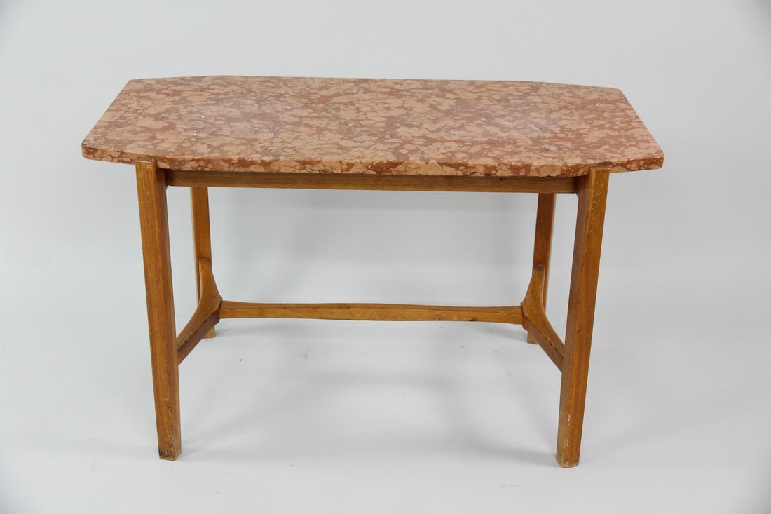 Danish Modern Teak Marble Side Table (1 of 15)